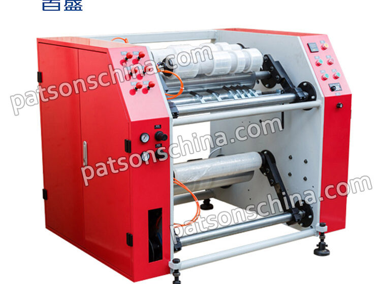 2 shaft semi automatic stretch film slitter rewinder